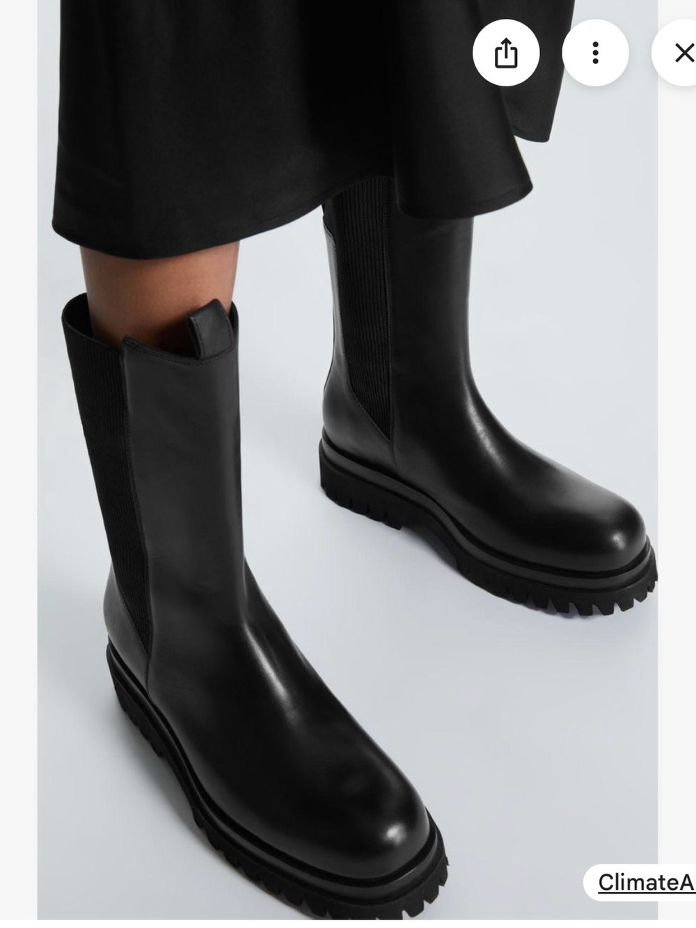 COS Black Chelsea Lug-Sole Heeled Boots
